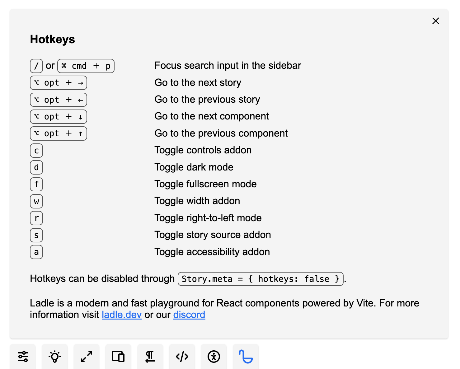 Hotkeys cheatsheet